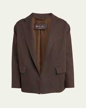 Grace Single-Breasted Herringbone Cashmere Jacket