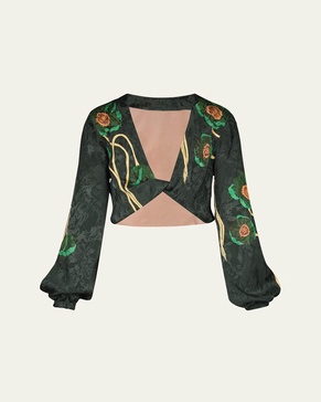 Spice Garden Reversible Floral Crop Top