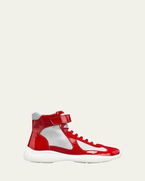 Men's America's Cup Patent Leather High-Top Sneakers