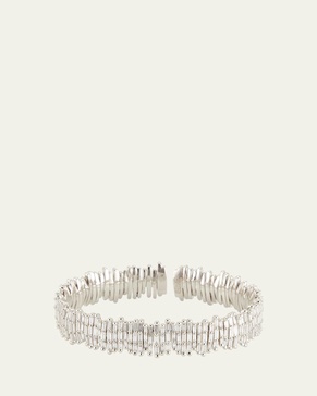 Classic Diamond Triple-Row Full Baguette Cuff Bracelet