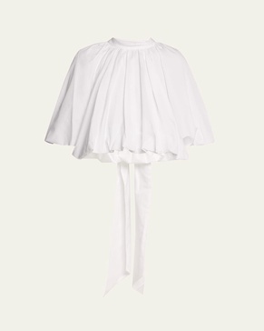 Puff Sleeve Back Bow Balloon Top