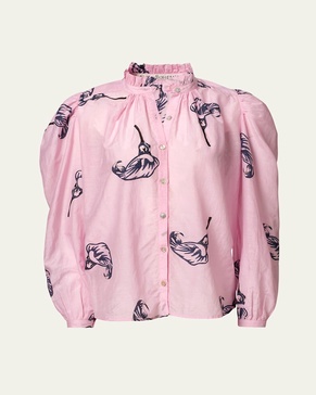 Annabel Long-Sleeve Calla Lily Shirt