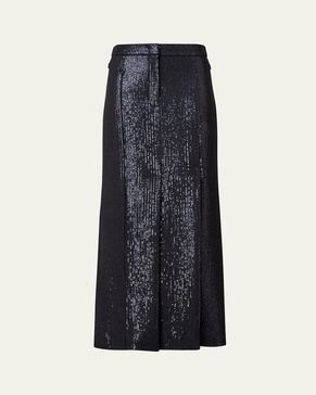 Silk Chiffon Sequin Maxi Skirt