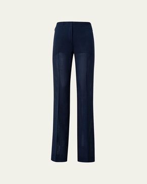 Carl High-Rise Straight-Leg Seersucker Pants