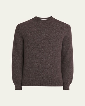 Men's Melange Cashmere Crewneck Sweater