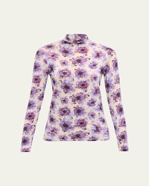 Aurelia Printed Turtleneck Long-Sleeve Top