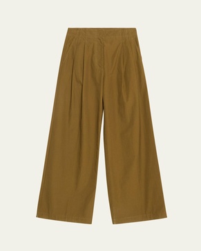 Lani Wide-Leg Cotton Twill Pants