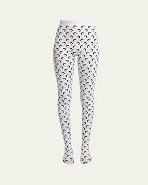 Moon-Print Jersey Stirrup Leggings