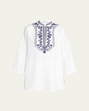 Cam Sophia Embroidered Antigua Blouse