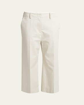 Amara Cotton Twill Suiting Cropped Pants