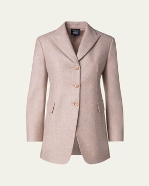 Tyson Prince of Wales Wool Jacket, Beige