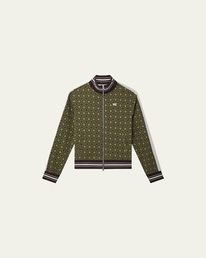 Men's Geometric Jacquard Zip Overshirt