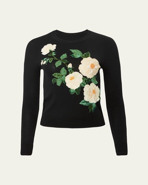 Floral Intarsia Wool Sweater