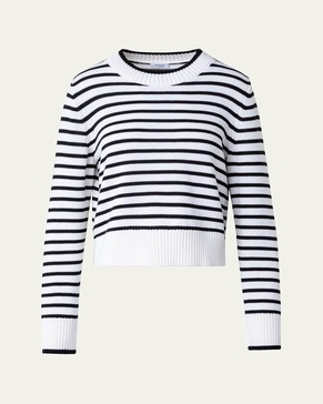 Chunky Cotton Striped Knit Sweater