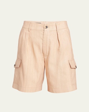 Eleazar Light Tussah Silk Bermuda Shorts