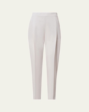 Fiola Slouchy Front Pleat Wool Pants