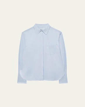 Organic Cotton Poplin Button-Front Shirt