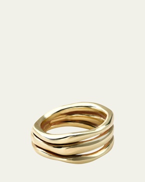 Smooth Squiggle Triple Band Ring in 18K Gold