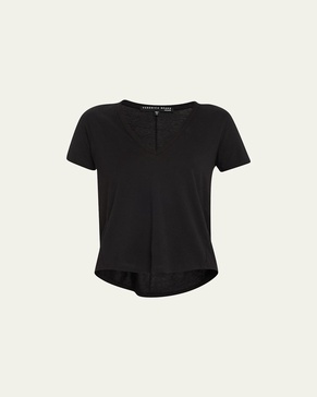 Cindy V-Neck Short-Sleeve Pima Cotton Tee