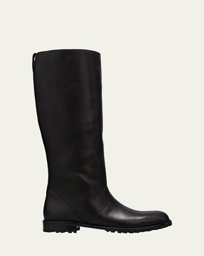 Motosahi Tall Lug-Sole Leather Boots