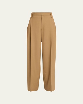 Mid-Rise Pleat Front Trousers