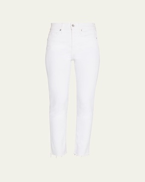 Carly Kick Flare Raw Hem Ankle Jeans