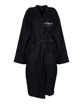 Karl Lagerfeld Hotel Karl Logo Embroidered Waffle Bathrobe