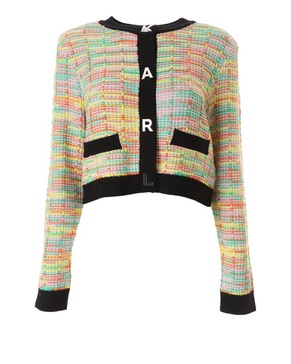 Karl Lagerfeld Logo Plaque Kintted Cardigan