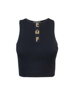 Elisabetta Franchi Logo Lettering Cropped Top