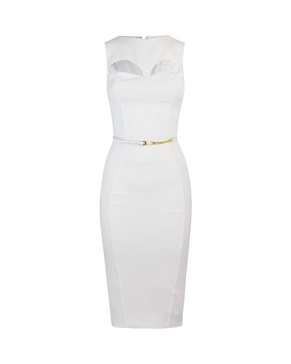 Elisabetta Franchi Cut-Out Detailed Belted Midi Dress