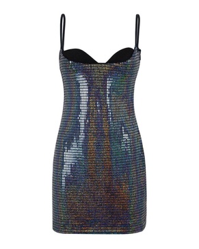 Chiara Ferragni Chainmail-Effect Spaghetti Strapped Mini Dress