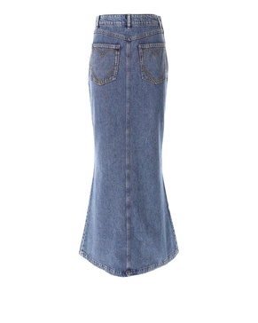 Moschino Jeans Flared Denim Maxi Skirt