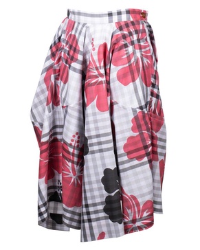 Vivienne Westwood Floral-Printed Checked Asymmetric Skirt