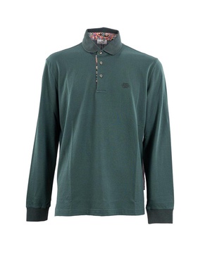 Etro Long-Sleeved Pegaso-Motif Polo Shirt