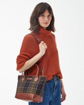 Katrine Womens Tartan Leather Tote