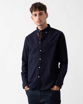 Flex Brushed Solid Mens Long Sleeve Shirt