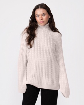 Cable Knit Womens Roll-Neck Jumper