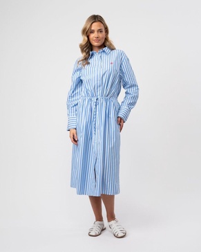 Blouson Long Sleeve Womens Midi Shirt Dress