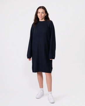 Cable Knit Womens Sheer Jumper Dress