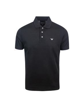 Emporio Armani Micro Eagle Mercerised Pique Polo Shirt