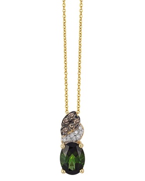 Le Vian 14K Green Gold 1.20 ct. tw. Diamond & Green Tourmaline Pendant Necklace