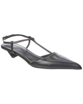 Prada Leather Pointy-Toe Slingback Pump