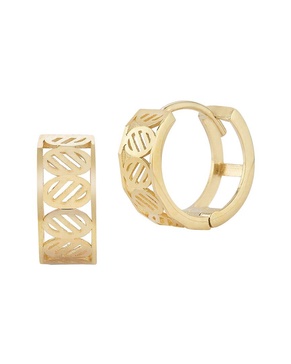 Ember Fine Jewelry 14K Open Work Huggie Earrings