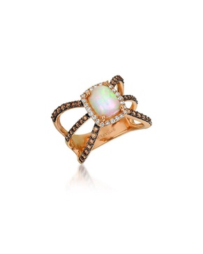 Le Vian® Chocolatier 14K Strawberry Gold 1.70 ct. tw. Diamond & Opal Ring