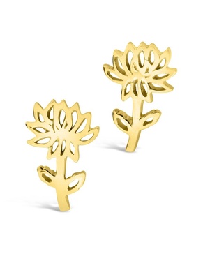 Sterling Forever 14K Over Silver Birth Flower November Chrysanthemum Studs