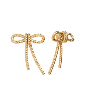 Gabi Rielle 14K Over Silver Rope Bow Earrings