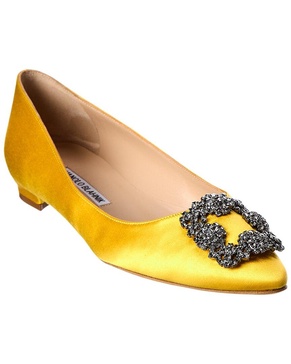 Manolo Blahnik Hangisi Satin Flat