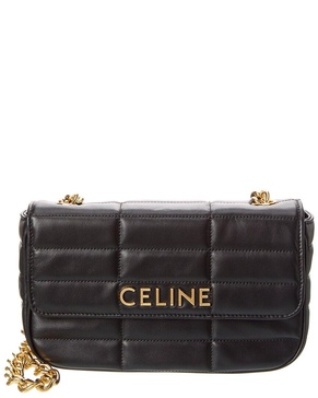 CELINE Monochrome Quilted Leather Shoulder Bag