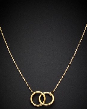 14K Double Circle Necklace