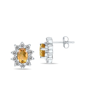 Gem Spark 14K 1.60 ct. tw. Diamond & Citrine Earrings